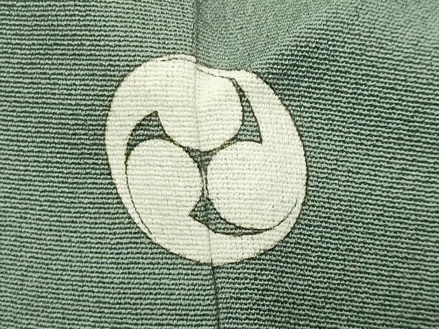 平和屋着物●本加賀友禅作家 柿本市郎監修 色無地 梅笹地紋 山葵色 正絹 逸品 CABI0968gh