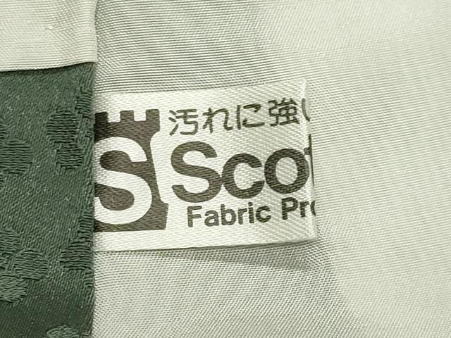 平和屋着物●本加賀友禅作家 柿本市郎監修 色無地 梅笹地紋 山葵色 正絹 逸品 CABI0968gh