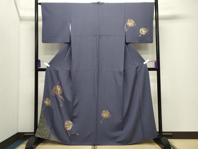平和屋着物●訪問着 刺繍 鏡裏飛鳥花蝶文 金銀彩 正絹 逸品 CABI0989gh