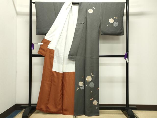 平和屋着物●訪問着 絞り 刺繍 雪輪重ね花文 金彩 正絹 逸品 CABI0991gh