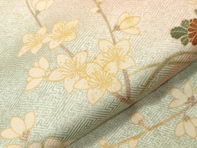 平和屋着物●訪問着 地紙枝花文 暈し染め 金彩 正絹 逸品 CABI0992gh