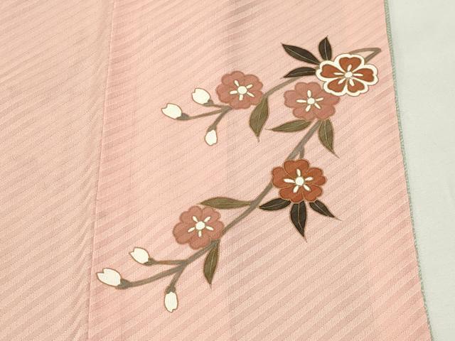 平和屋着物●訪問着 地紙枝花文 暈し染め 金彩 正絹 逸品 CABI0992gh