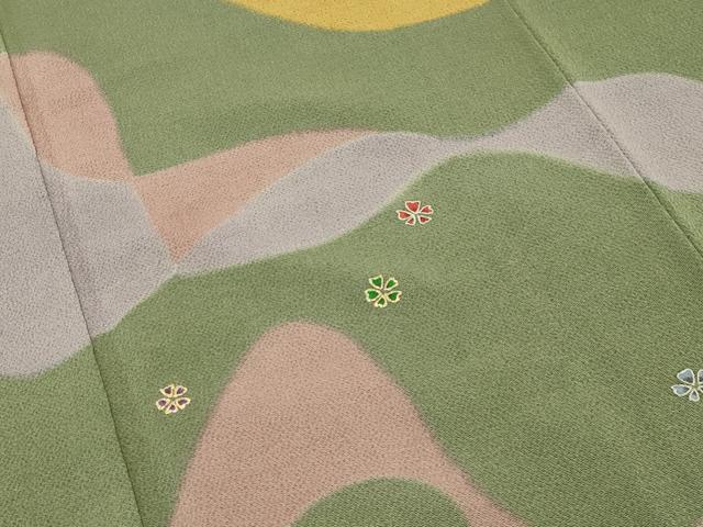 平和屋着物●訪問着 舞桜文 金彩 鬼しぼ縮緬 正絹 逸品 CABI0994gh