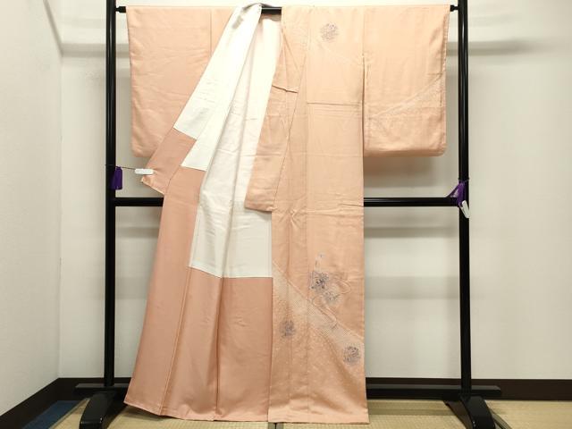 平和屋着物●中国三大刺繍 スワトウ刺繍 訪問着 絞り 雪輪花文 金糸 正絹 逸品 CABI0995gh