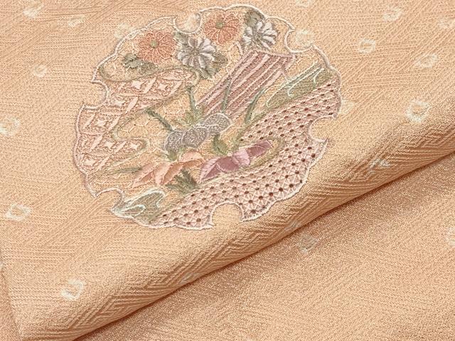 平和屋着物●中国三大刺繍 スワトウ刺繍 訪問着 絞り 雪輪花文 金糸 正絹 逸品 CABI0995gh