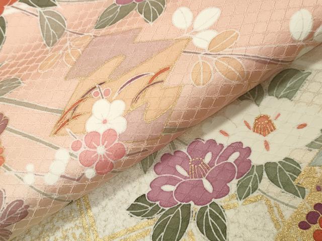 平和屋着物●訪問着 駒刺繍 松皮菱花文 暈し染め 金彩 正絹 逸品 CABI0997gh
