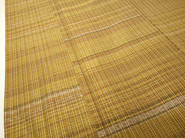 平和屋着物●本場黄八丈 平織 紬 格子 正絹 逸品 CABI1006gh