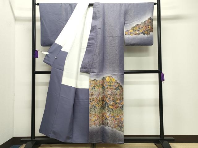 平和屋着物●訪問着 総刺繍 辻が花 暈し染め 金通し地 正絹 逸品 CABI1019gh