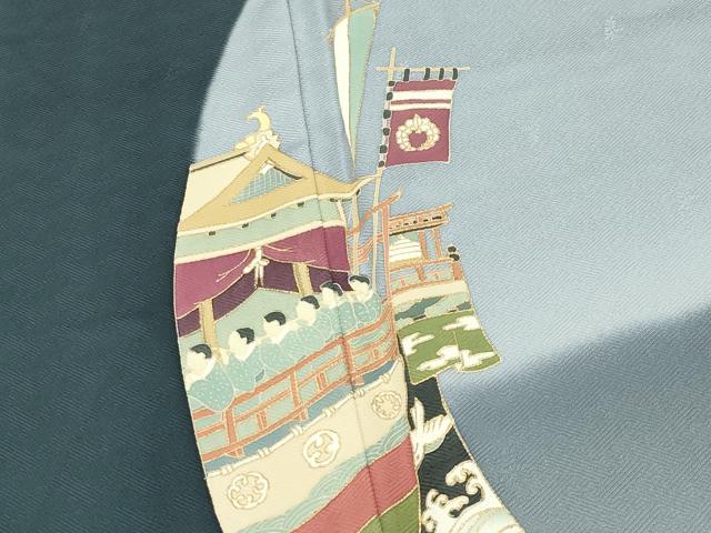 平和屋着物●銀座きしや 美空ひばり 訪問着 京小唄 鉾 暈し染め 金彩 残布付き 正絹 逸品 未使用 CABI1021gh