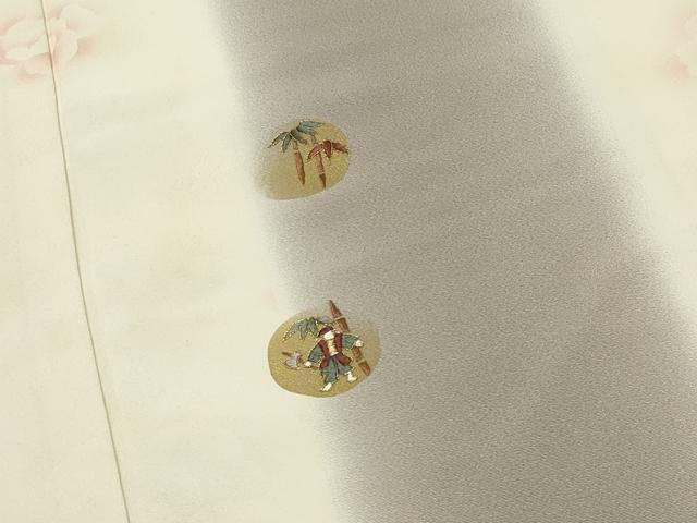 平和屋着物●訪問着 駒刺繍 牡丹人物笹文 暈し染め 金彩 正絹 逸品 CABI1022gh