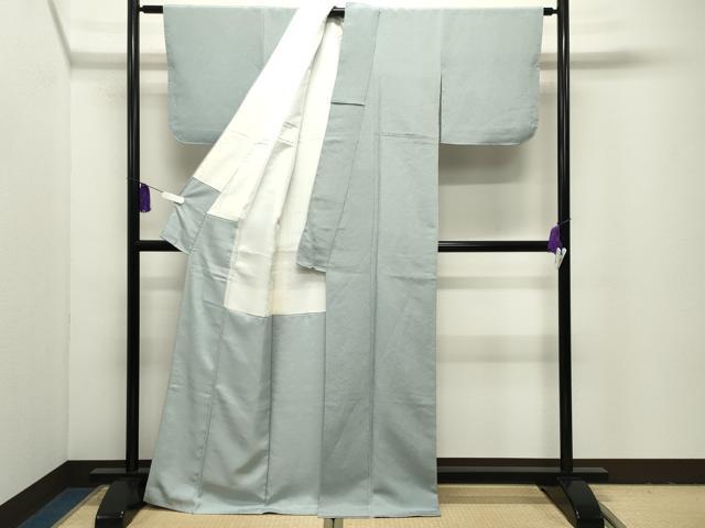 平和屋着物●上質な色無地 秘色色 鬼しぼ縮緬 正絹 逸品 CABI1028gh