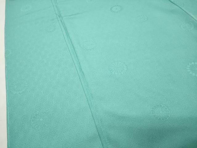 平和屋着物●上質な色無地 舞花地紋 青磁色 まるやま扱い ロング丈 正絹 逸品 未使用 CABI1030gh