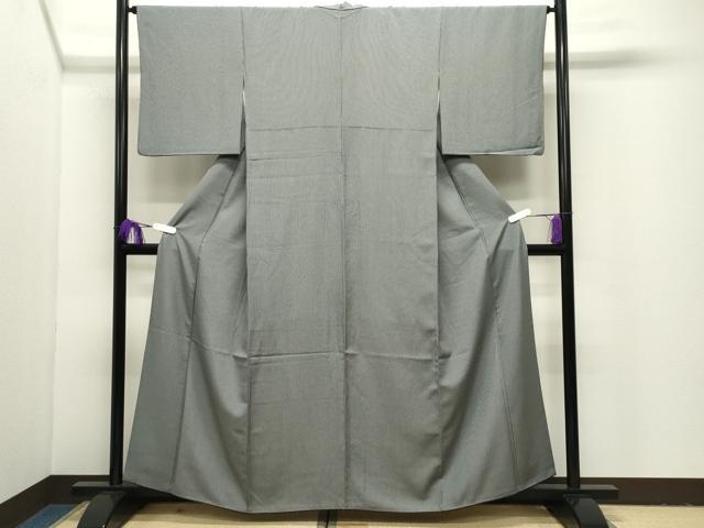 平和屋着物●江戸小紋 万筋 黒色×絹鼠色 正絹 逸品 CABI1032gh