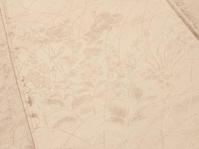 平和屋着物●無地絵羽訪問着 草花地紋 水柿色 正絹 逸品 CABI1037gh
