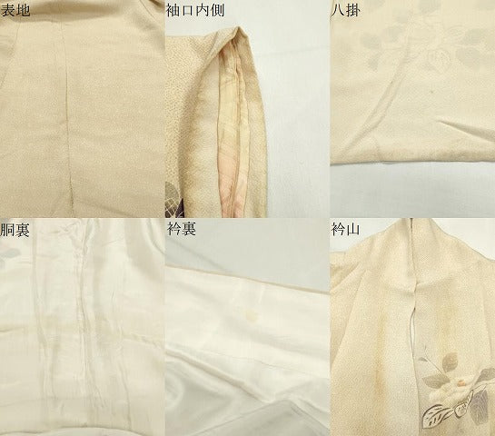 平和屋着物●訪問着 友禅 作家物 枝椿 鬼しぼ縮緬 正絹 逸品 CABI1039gh