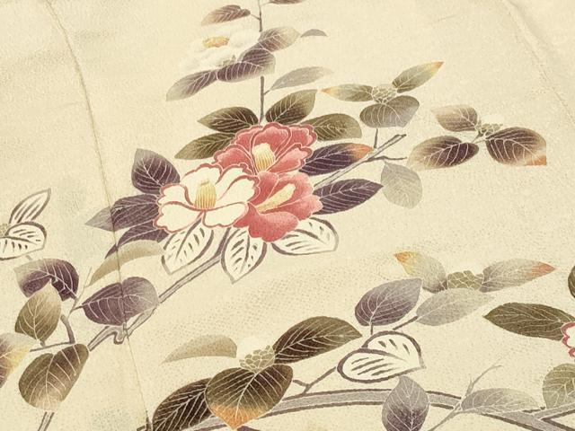 平和屋着物●訪問着 友禅 作家物 枝椿 鬼しぼ縮緬 正絹 逸品 CABI1039gh