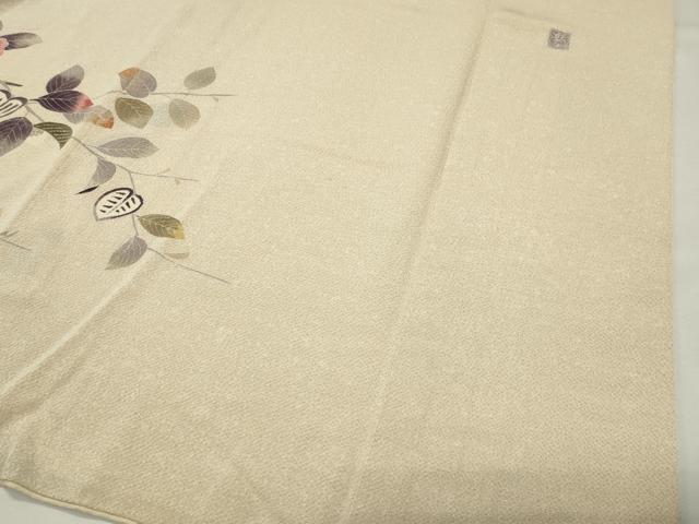 平和屋着物●訪問着 友禅 作家物 枝椿 鬼しぼ縮緬 正絹 逸品 CABI1039gh