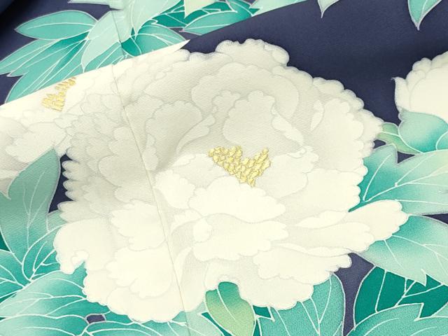 平和屋着物●訪問着 刺繍 牡丹花文 暈し染め 正絹 逸品 CABI1040gh