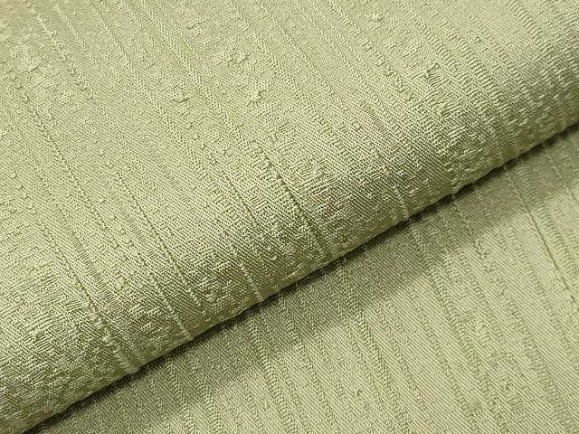 平和屋着物●上質な色無地 縞地紋 抹茶色 正絹 逸品 CABI1041gh