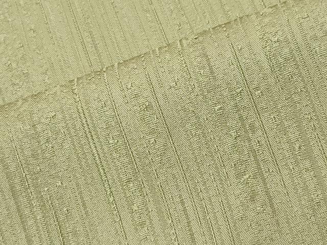 平和屋着物●上質な色無地 縞地紋 抹茶色 正絹 逸品 CABI1041gh