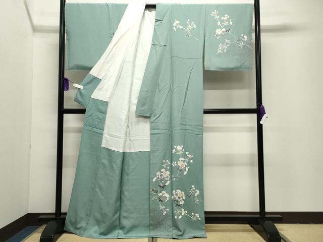 平和屋着物●人間国宝・羽田登喜男 訪問着 枝桜文 暈し染め 正絹 逸品 CABI1061gh