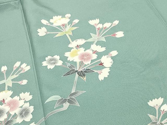平和屋着物●人間国宝・羽田登喜男 訪問着 枝桜文 暈し染め 正絹 逸品 CABI1061gh