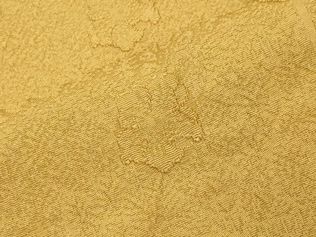 平和屋着物●上質な色無地 辻が花地紋 山吹茶色 正絹 逸品 CABI1062gh