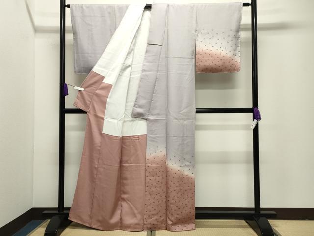 平和屋着物●訪問着 飛鶴文 暈し染め 金彩 正絹 逸品 CABI1067gh