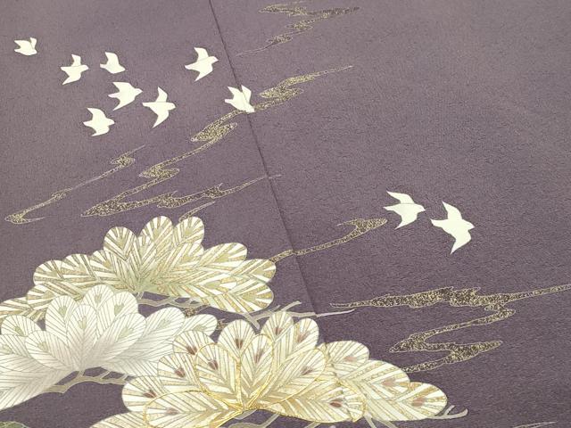 平和屋着物●訪問着 作家物 駒刺繍 飛鳥枝松文 金彩 正絹 逸品 CABI1071gh