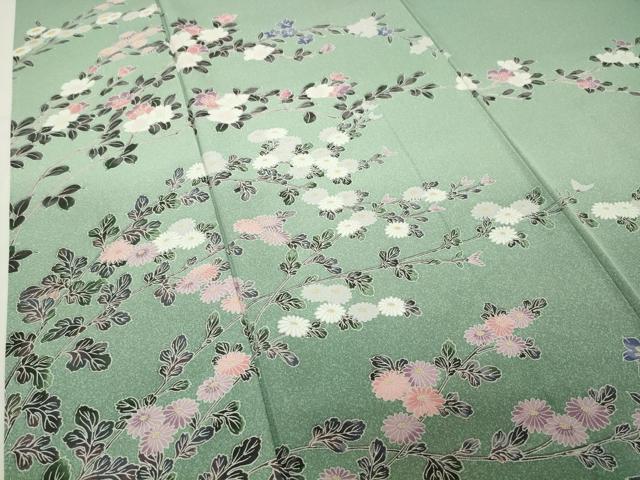 平和屋着物●訪問着 友禅 枝花文 暈し染め 正絹 逸品 CABI1082gh