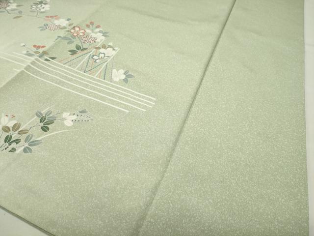平和屋着物●訪問着 御所車花文 暈し染め 金彩 ロング丈 正絹 逸品 CABI1085gh