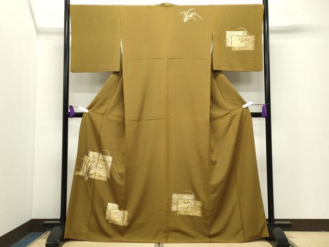 平和屋着物●訪問着 刺繍 色紙重ね花文 金彩 正絹 逸品 CABI1093gh