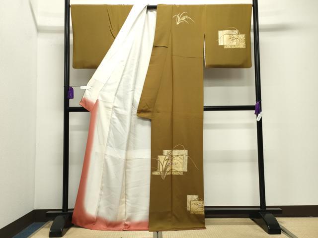 平和屋着物●訪問着 刺繍 色紙重ね花文 金彩 正絹 逸品 CABI1093gh