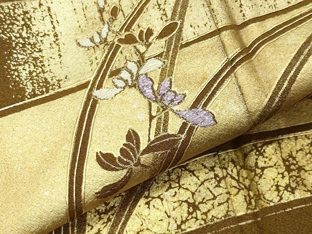 平和屋着物●訪問着 刺繍 色紙重ね花文 金彩 正絹 逸品 CABI1093gh
