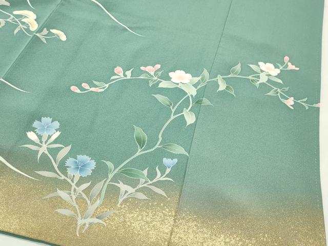平和屋着物●訪問着 草花文 暈し染め 金彩 正絹 逸品 CABI1095gh