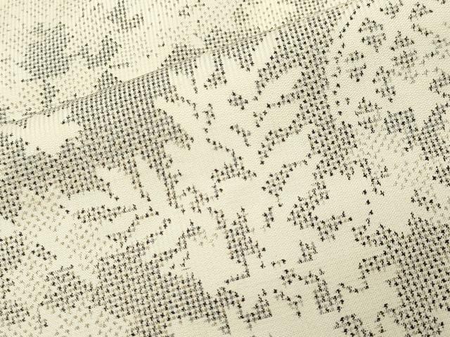 平和屋着物●本場大島紬 白大島 7マルキ 籬草花文 正絹 逸品 CABI1099gh