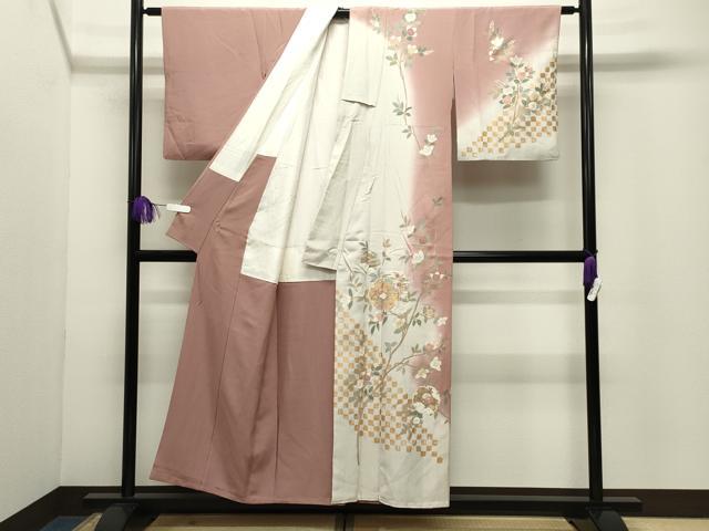 平和屋着物●訪問着 雪輪重ね花車文 暈し染め 金彩 正絹 逸品 CABI1102gh