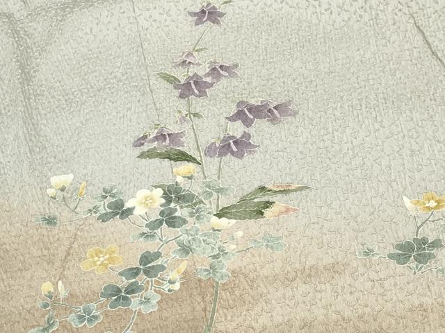 平和屋着物●訪問着 友禅 絞り 枝花文 暈し染め ますいわ屋扱い 正絹 逸品 未使用 CABI1105gh