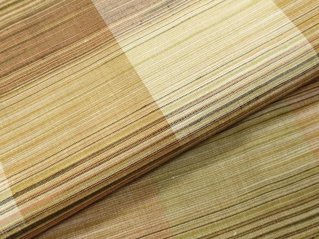 平和屋着物●西陣紬 おばな絣 格子柄 証紙付き 正絹 逸品 CABI1112gh