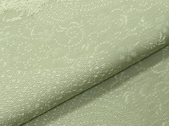 平和屋着物●上質な色無地 花唐草地紋 若葉色 正絹 逸品 未使用 CABI1121gh