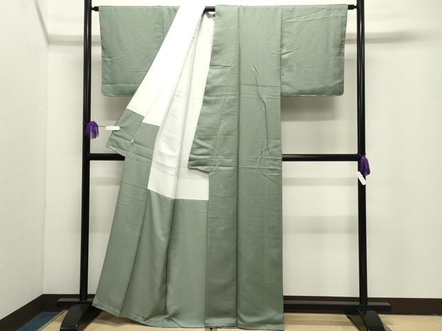 平和屋着物●上質な色無地 麹塵色 松坂屋扱い 正絹 逸品 未使用 CABI1125gh