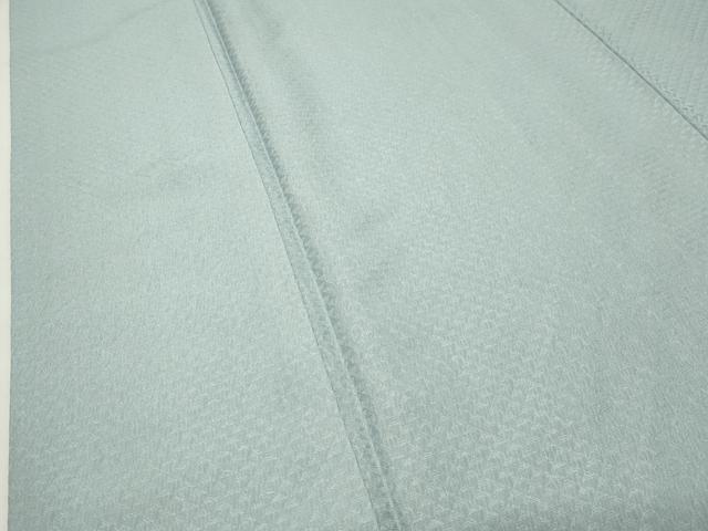 平和屋着物●上質な色無地 鱗地紋 水色 正絹 逸品 CABI1132gh