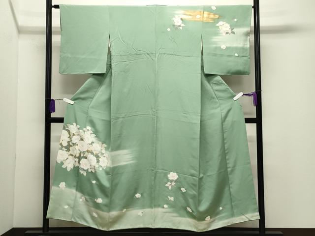 平和屋着物●訪問着 牡丹花文 暈し染め 金彩 正絹 逸品 CABI1138gh