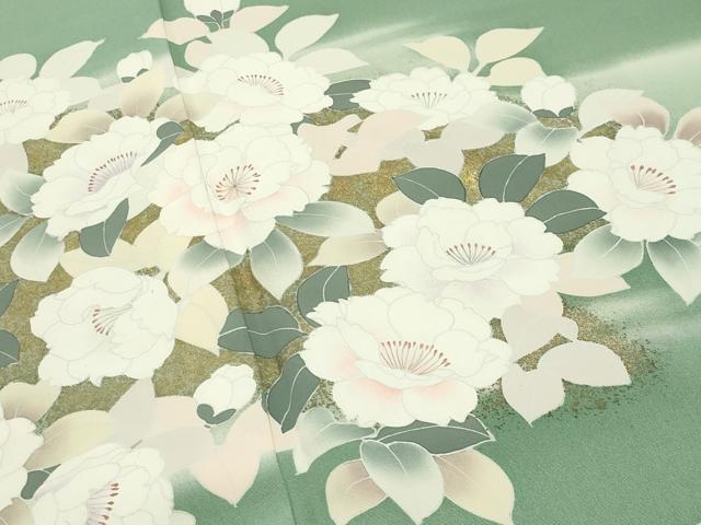 平和屋着物●訪問着 牡丹花文 暈し染め 金彩 正絹 逸品 CABI1138gh