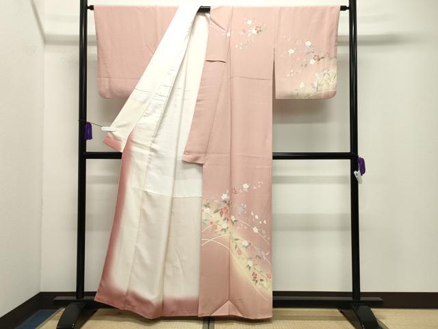 平和屋着物●訪問着 友禅 枝桜文 暈し染め 正絹 逸品 CABI1146gh