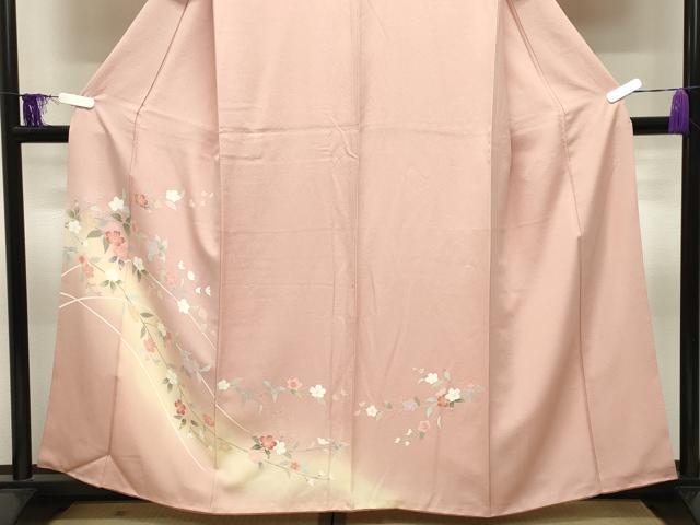 平和屋着物●訪問着 友禅 枝桜文 暈し染め 正絹 逸品 CABI1146gh