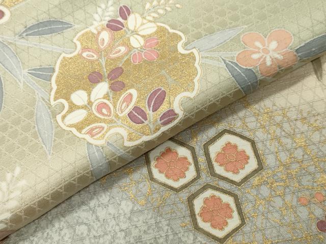 平和屋着物●訪問着 駒刺繍 雪輪花文 暈し染め 金彩 正絹 逸品 CABI1151gh