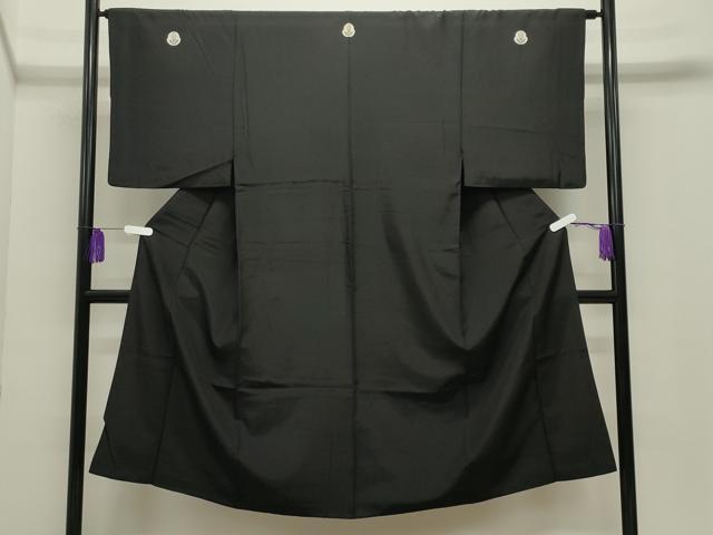 平和屋着物●男性 黒紋付 正絹 逸品 CABI1157gh
