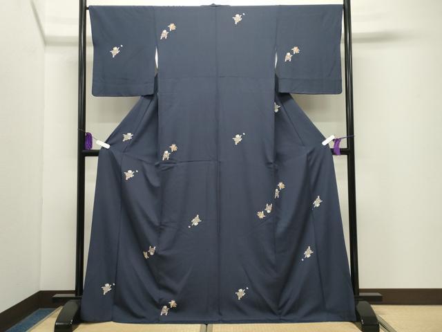平和屋着物●上質な小紋 童子遊び ロング丈 正絹 逸品 CABI1160gh