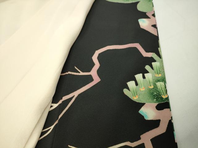 平和屋着物●本加賀友禅作家 水野博 黒留袖 飛鳥枝松文 正絹 逸品 CABI1161gh